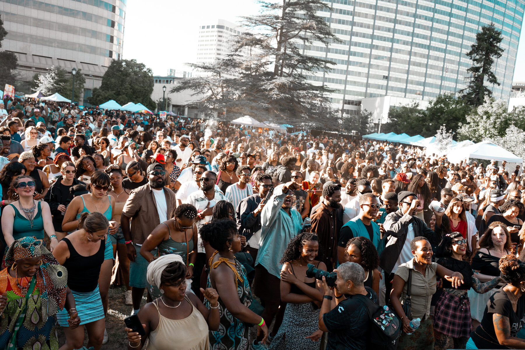 Crowd at the Afrobeats music festival