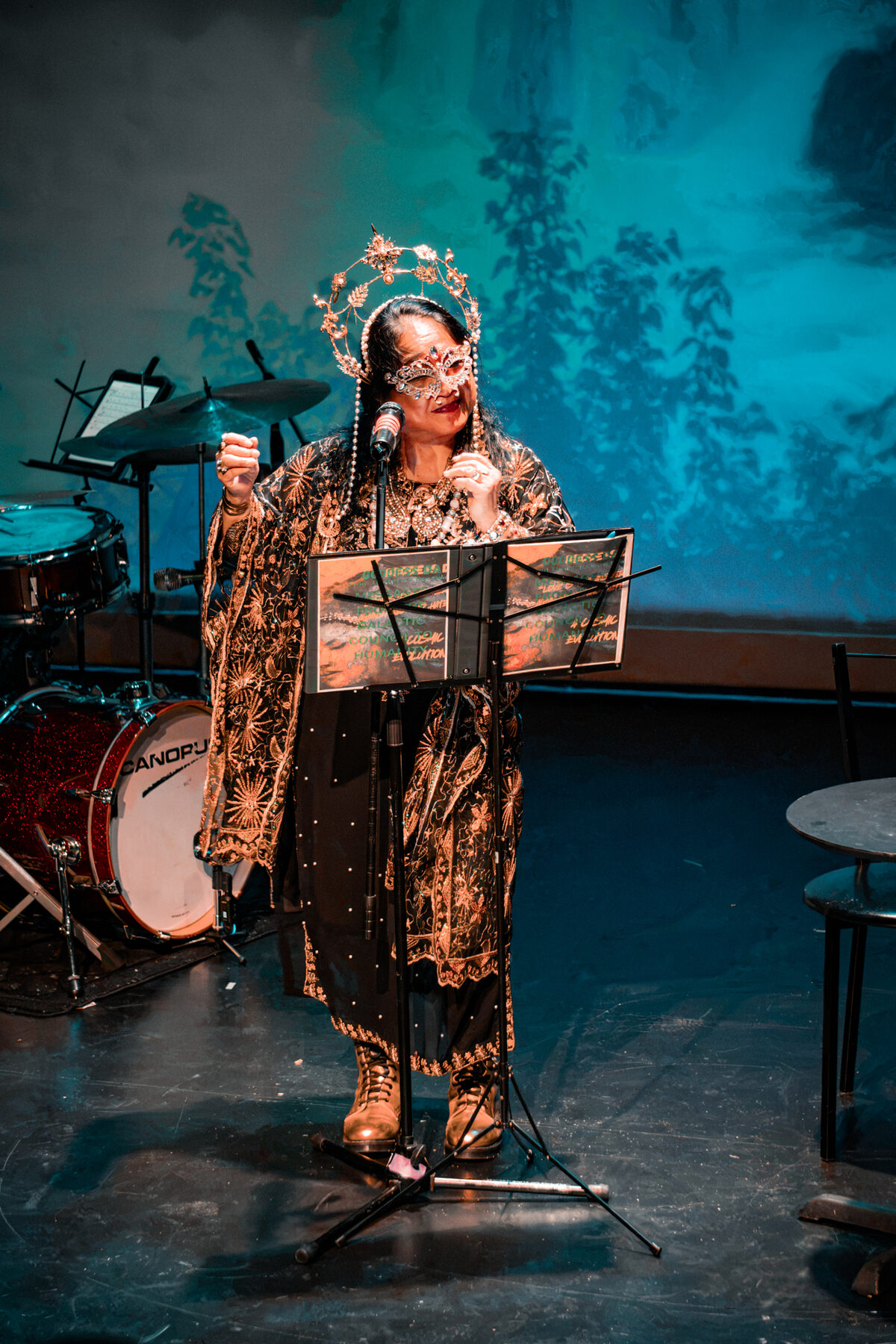 Musician on stage at GODDESS