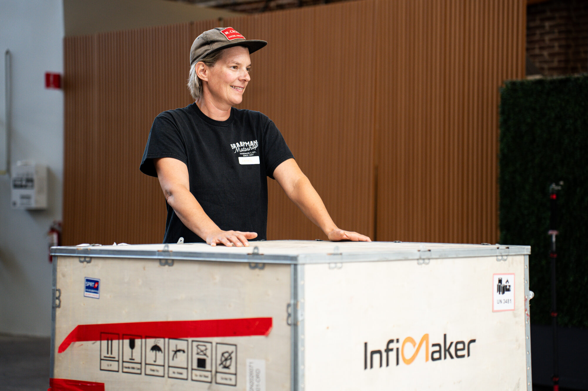 InfiMaker crate on the show floor
